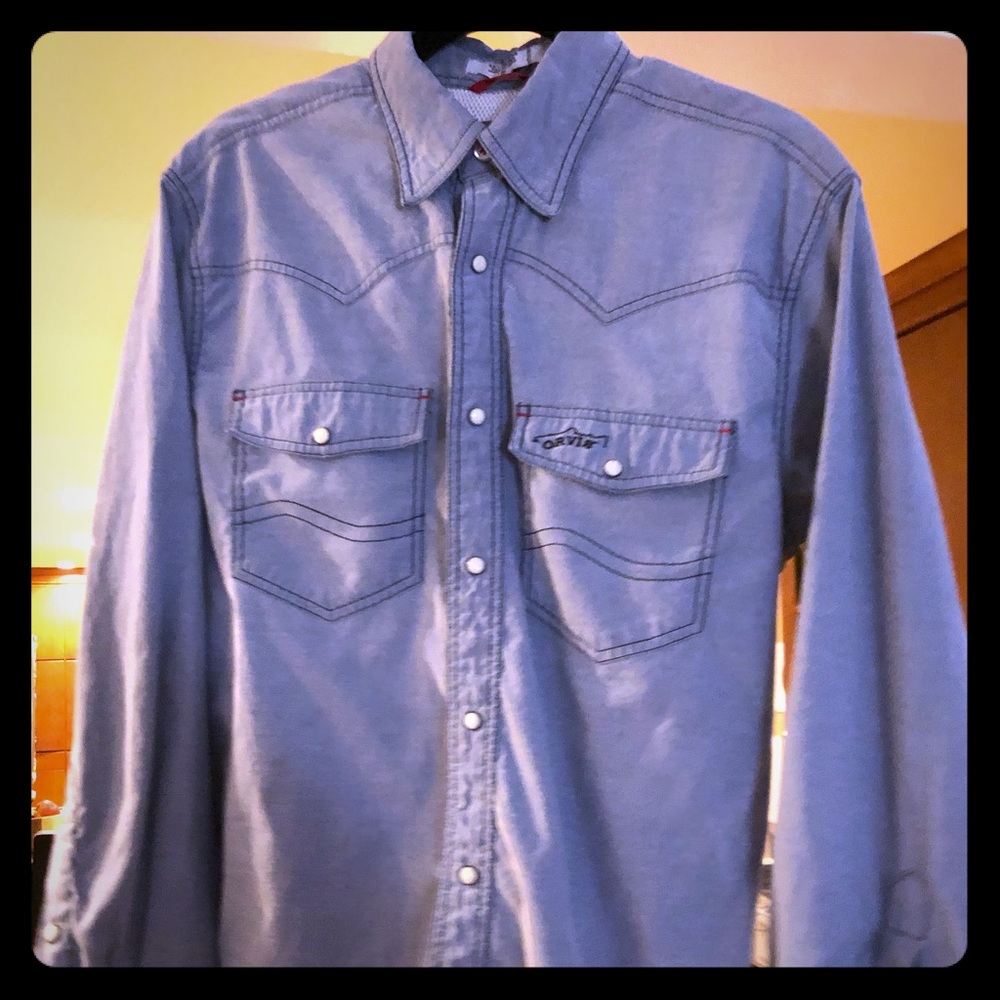 Orvis men’s trout bum western jean guide shirt